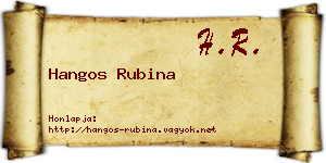 Hangos Rubina névjegykártya